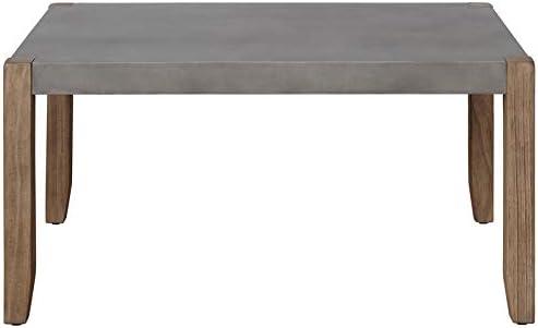 Alaterre Newport 36"L Faux Concrete and Wood Coffee Table