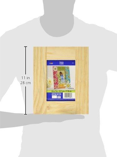 Plaid Unpainted Wood Surface, Wood Frame, 1 Piece, 5" x 7"