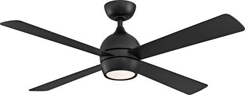 Indi Ceiling Fan + Light - Matte Black / 52"