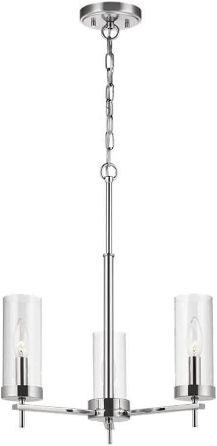 Zire Mini 3-Light Chrome Chandelier with Clear Glass Shades