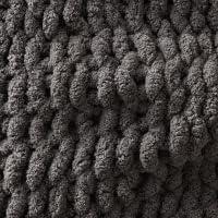 Slate Grey Chunky Knit Wool Throw Blanket 50" x 60"