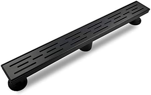 Neodrain 36 Inch Rectangular Linear Shower Drain with Brickwork Pattern Grat, 304 Stainless Steel Bathroom Floor Drain,Shower Floor Drain Includes Adjustable Leveling Feet, Hair Strainer,Black