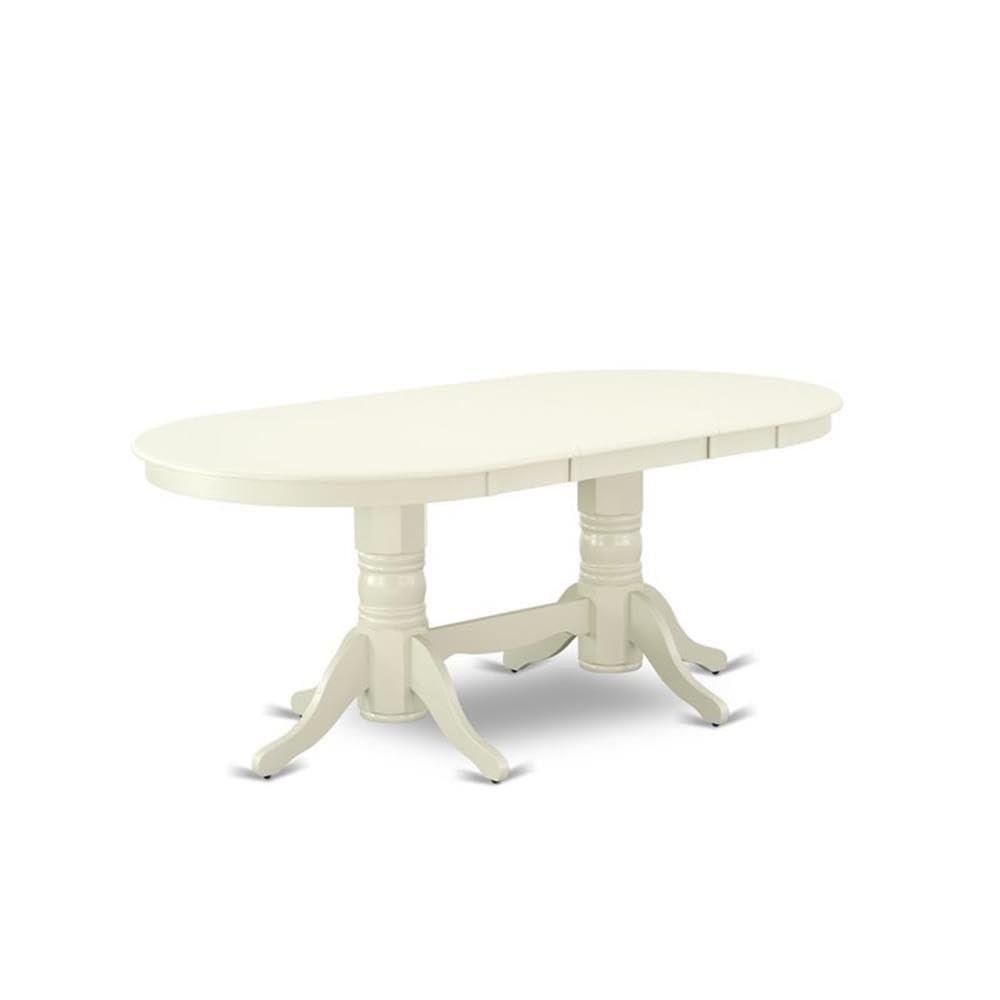 East West Furniture Vancouver 9-piece Wood Dining Set in Linen White/Gray