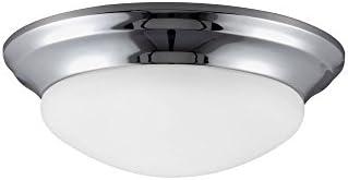 Nash Chrome 14" Energy Star Flush Mount with Satin Etched Glass