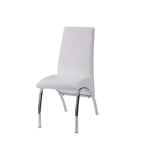 Set of 2 17" Pervis PU Dining Chairs White/Chrome - Acme Furniture: Metal Frame, Polyurethane Upholstery, Armless Design