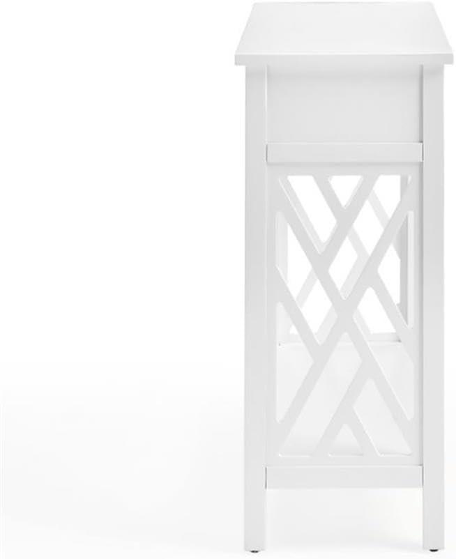 Alaterre Furniture Coventry 32" Pine Wood Console Table with Drawer and Shelf