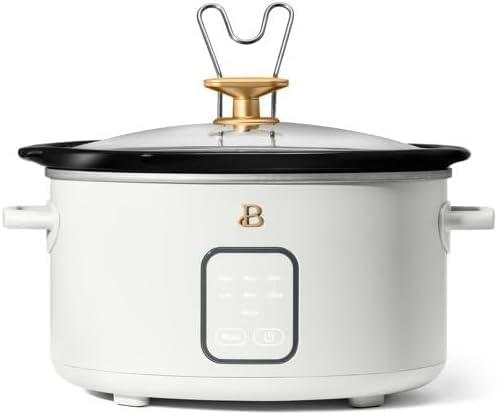 Beautiful 4Qt Slow Cooker with Touch-Activated Display, White Icing by Drew Barrymore