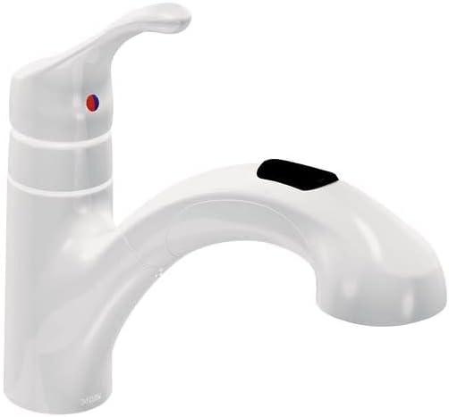 Moen Renzo One Handle White Pull-Out Kitchen Faucet