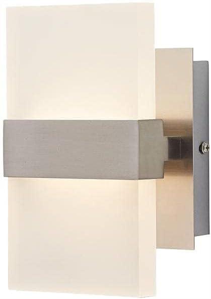 Brushed Nickel Frosted Acrylic 2-Light LED Sconce