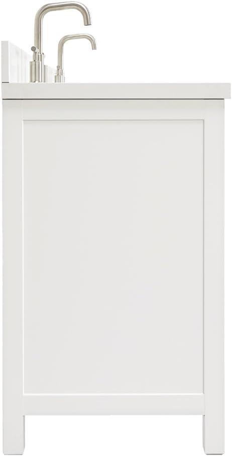 Ariel A067dwqrvo Cambridge 67" Free Standing Double Rectangular Basin Vanity Set - White