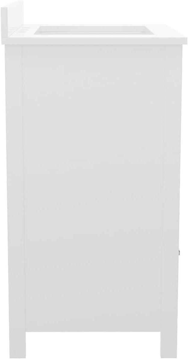 Flash Furniture 30 Inch Bathroom Vanity with Undermount Sink, Cabinet, and Drawer in White