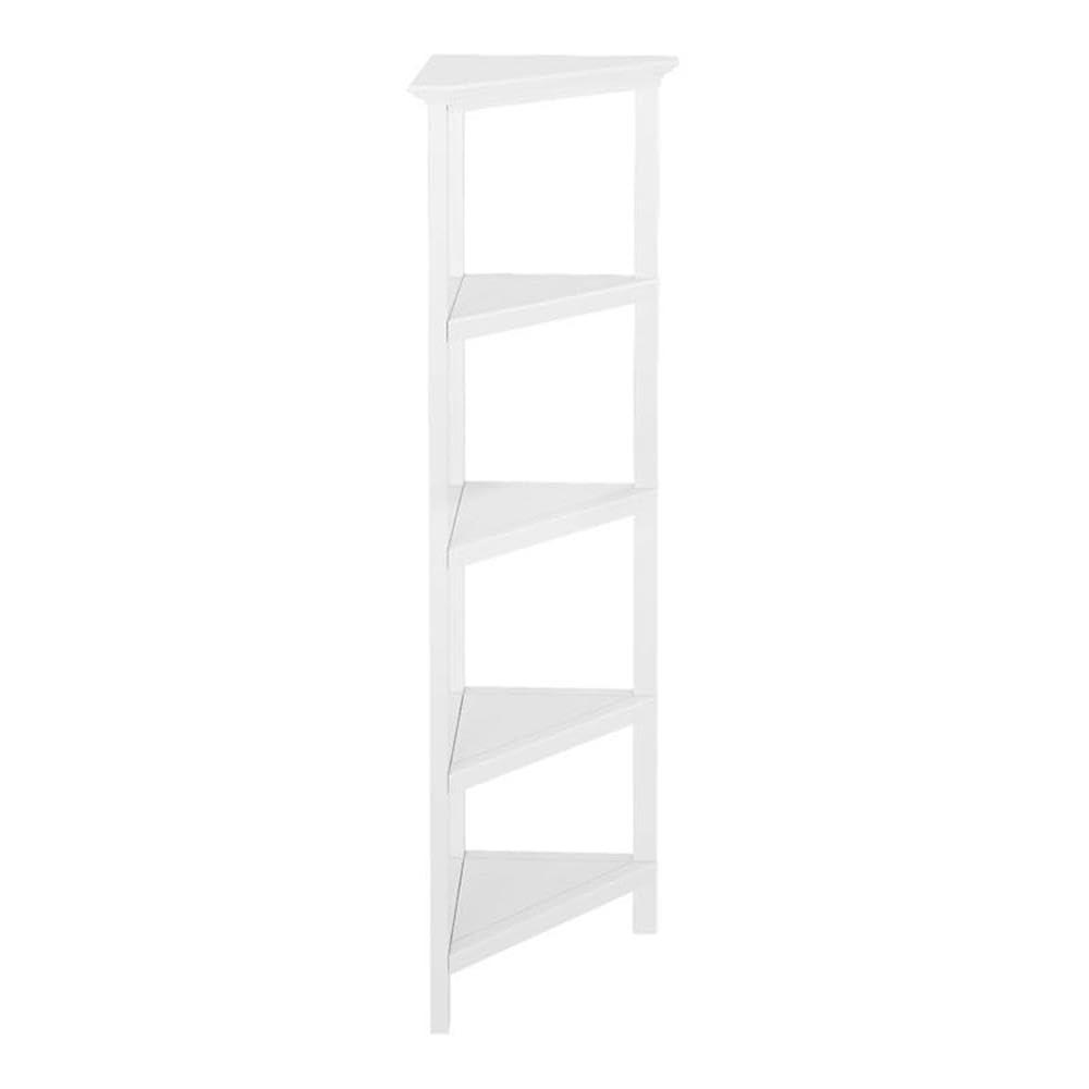 NewRidge 4-Tier Corner Wooden Bookcase White