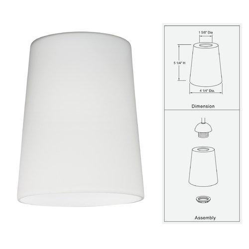 Satin White Cone Glass Wall Mount Shade