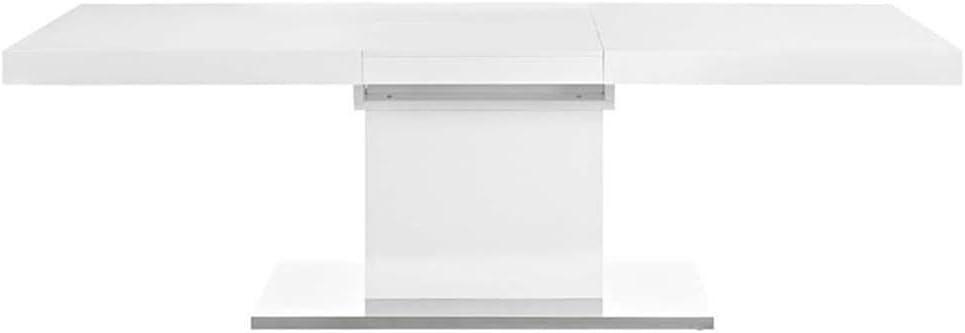 Vector Expandable Dining Table-EEI-2870-WHI-SLV