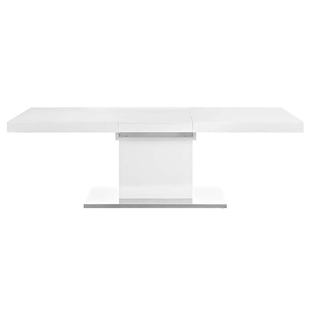 Vector Expandable Dining Table-EEI-2870-WHI-SLV