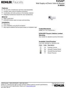 Exhale Wall-Mount Supply Elbow with Check Valve and Handshower Bracket