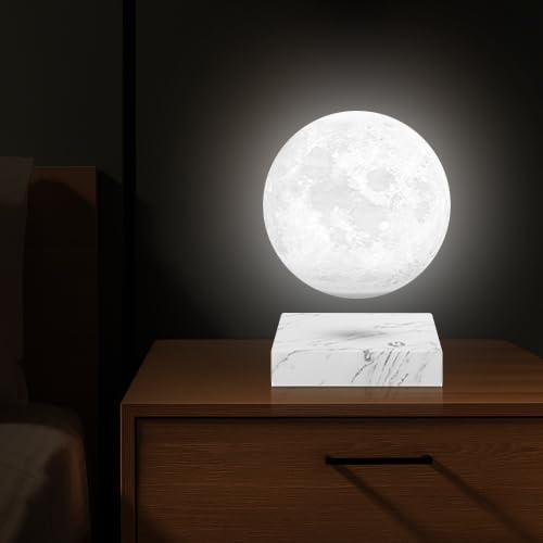 VGAzer Moon Lamp 3D Printing Magnetic Levitating Moon Light Lamps for Home、Office Decor, Creative Gift-6 Inch,Has 16 Colors 20 Modes
