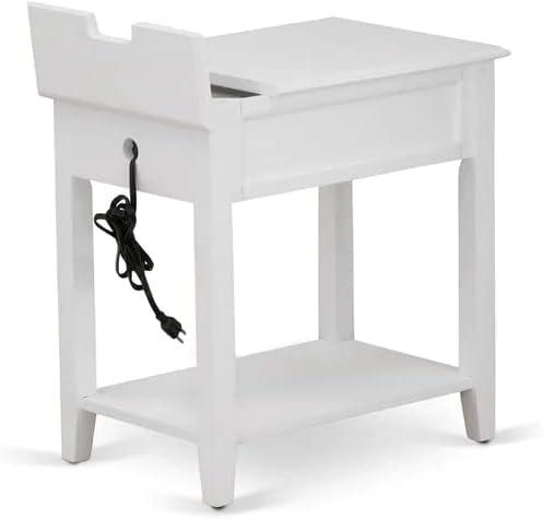 Denison Modern Wood Night Stand with 1 Mid Century Modern Drawers - White