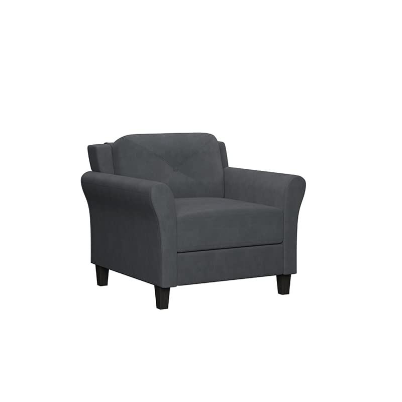 Lifestyle Solutions Harvard Chair in Dark Gray Microfiber Upholstery