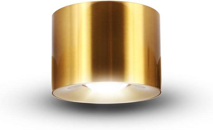 VONN Lighting Node 4.25-in Integrated LED ETL Certified Surface Mounted Downlight, Antique Brass