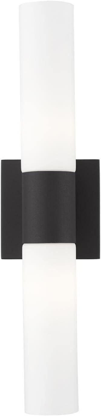 Livex Lighting Aero 2-Light Twist Lock Metal ADA Vanity Sconce in Textured Black