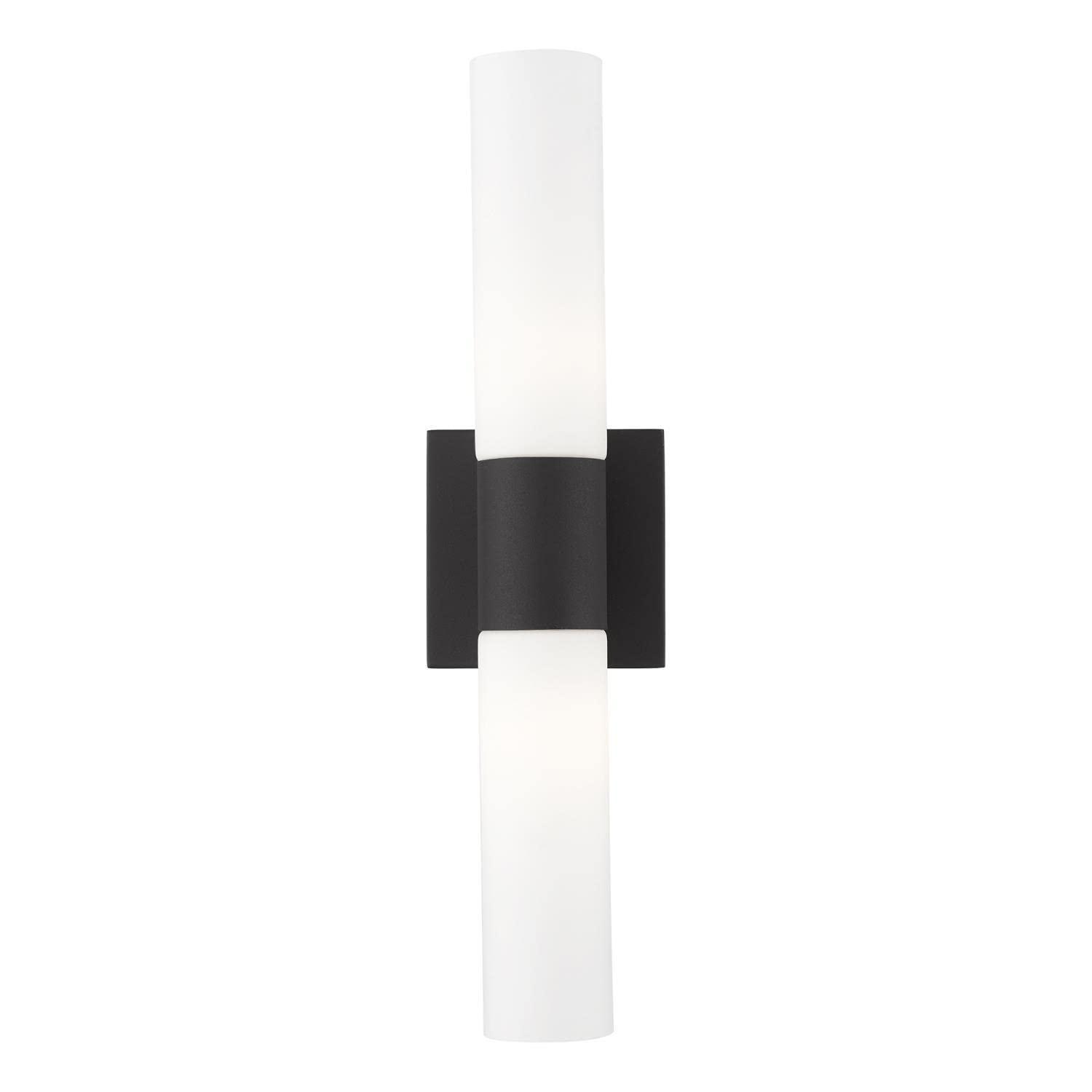 Livex Lighting Aero 2-Light Twist Lock Metal ADA Vanity Sconce in Textured Black
