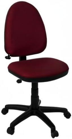 Burgundy Fabric Mid-Back Swivel Task Chair with Adjustable Arms