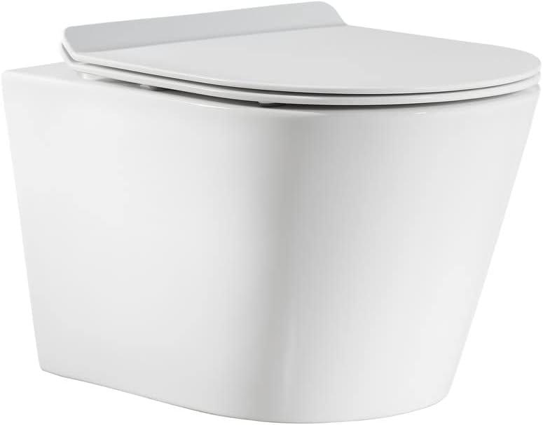 Swiss Madison Well Made Forever SM-WK465-01C - Calice Wall-Hung Round Toilet Bundle, Glossy White