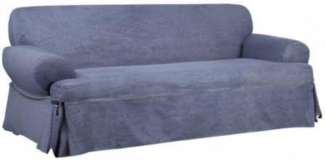 Authentic Denim T Cushion Loveseat Slipcover - Sure Fit: Machine Washable, Indoor Use, Front Tie Closure