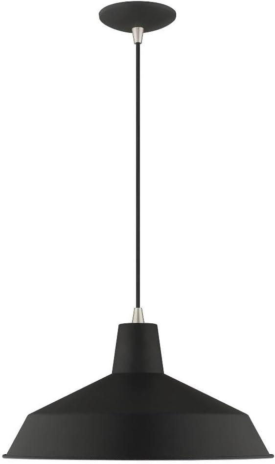 Livex Lighting Metal Shade 1 - Light Chandelier in Brushed Aluminum