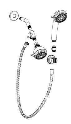 Mariner Hand Held Shower Head Combination, Chrome