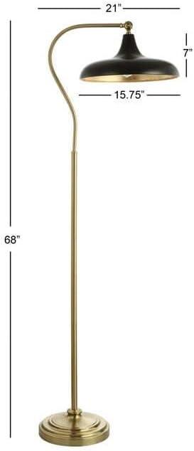 Elegant Vintage Gold & Black 68'' Contemporary Floor Lamp