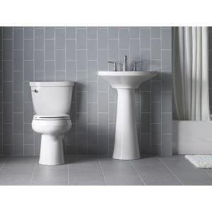 Cimarron® 26.81" Vitreous China U-Shape Pedestal Bathroom Sink with Overflow