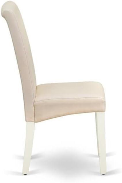 East West Furniture Barry 42" Wood Dining Chairs in White/Cream (Set of 2)