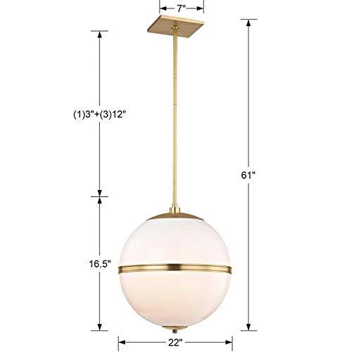 Crystorama Lighting Truax 3 - Light Pendant in  Aged Brass