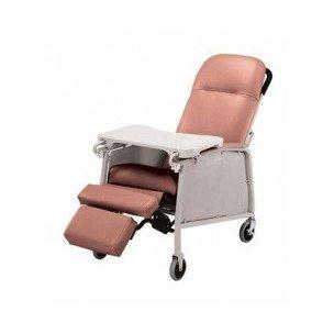 Lumex Three Position Recliner Rosewood & Alloy Steel, Caster with Wheel Lock