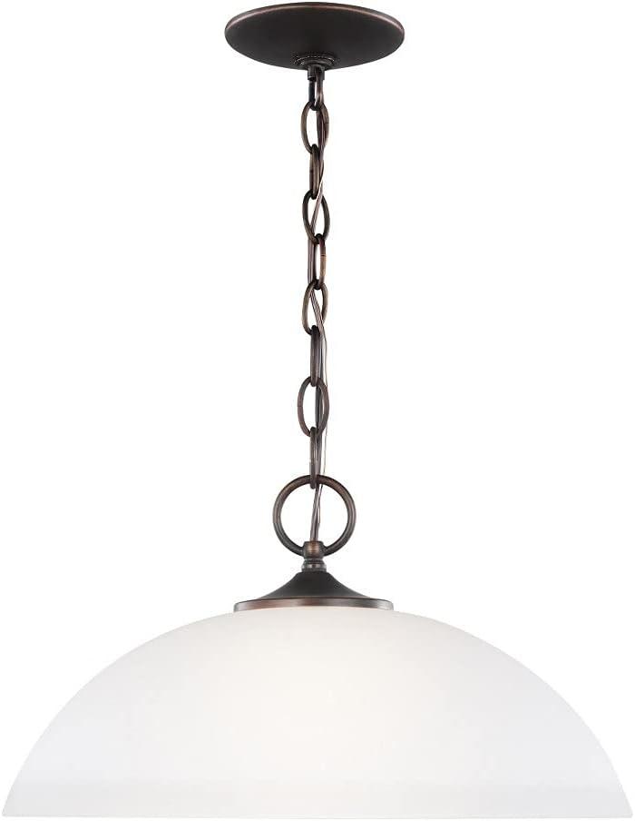 Geary Bronze 15.75" Satin Etched Glass Energy Star Pendant Light