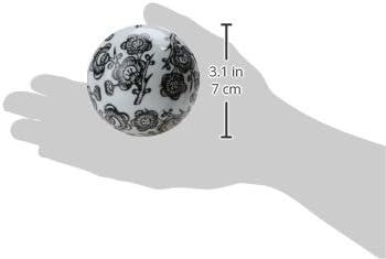 Oriental Furniture 3" Black & White Decorative Porcelain Ball Set, decorative item, center piece, living area