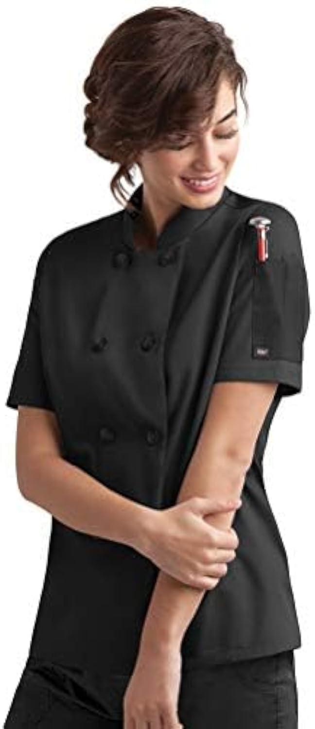 Women's Pebble Grey Short Sleeve Chef Coat