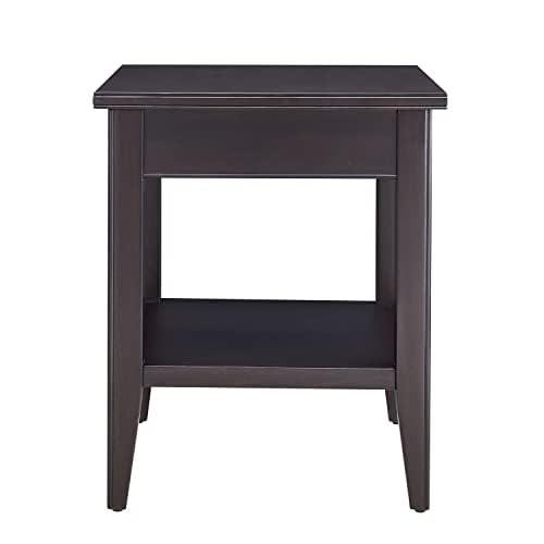 Leick Home, 1-Drawer Solid Wood Laurent 20 in. End Table with Shelf, Black