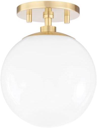 Mitzi Stella 1 - Light Semi-Flush Mount in  Aged Brass White Shade