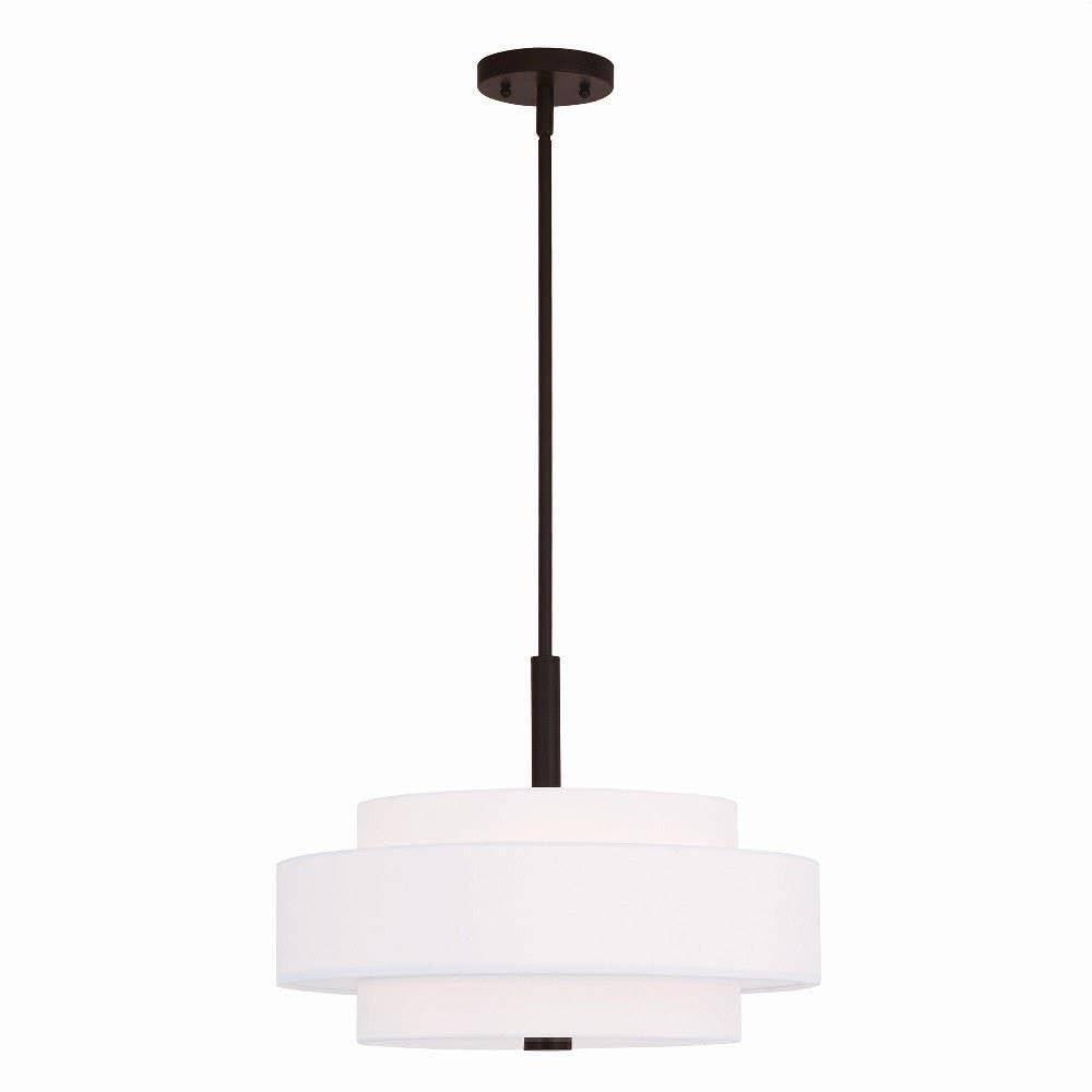 Orren Ellis Livex Lighting Meridian 4-Light Pendant With Bronze Finish And Handcrafted Shade, Transitional Design For Elegant Home Decor