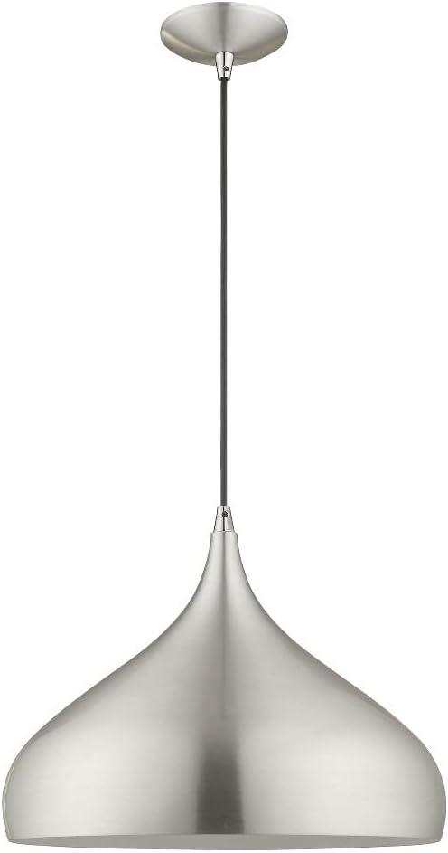 Livex Lighting Metal Shade 1 - Light Chandelier in  Shiny Black