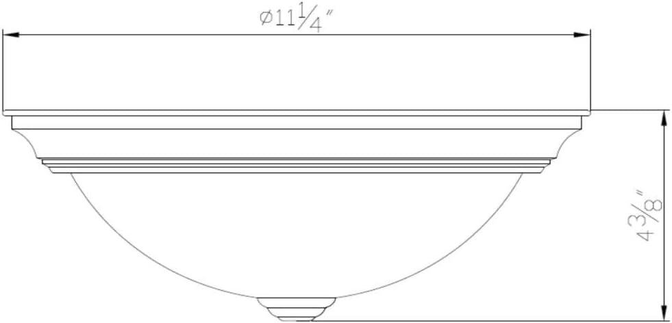 Design House 511550 Millbridge Traditional 2-Light Indoor Flush Mount Ceiling Light Dimmable Alabaster Glass for Bedroom Dining Room Kitchen, Satin Nickel