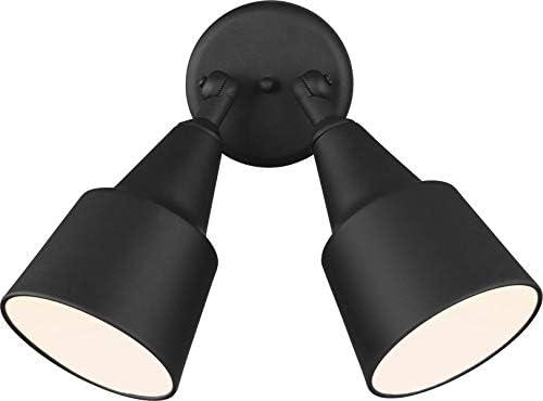 2-Light 120-Watt Black Outdoor Adjustable Flood Light