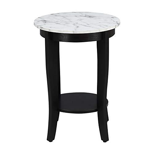 Convenience Concepts American Heritage Round End Table in Black Wood Finish