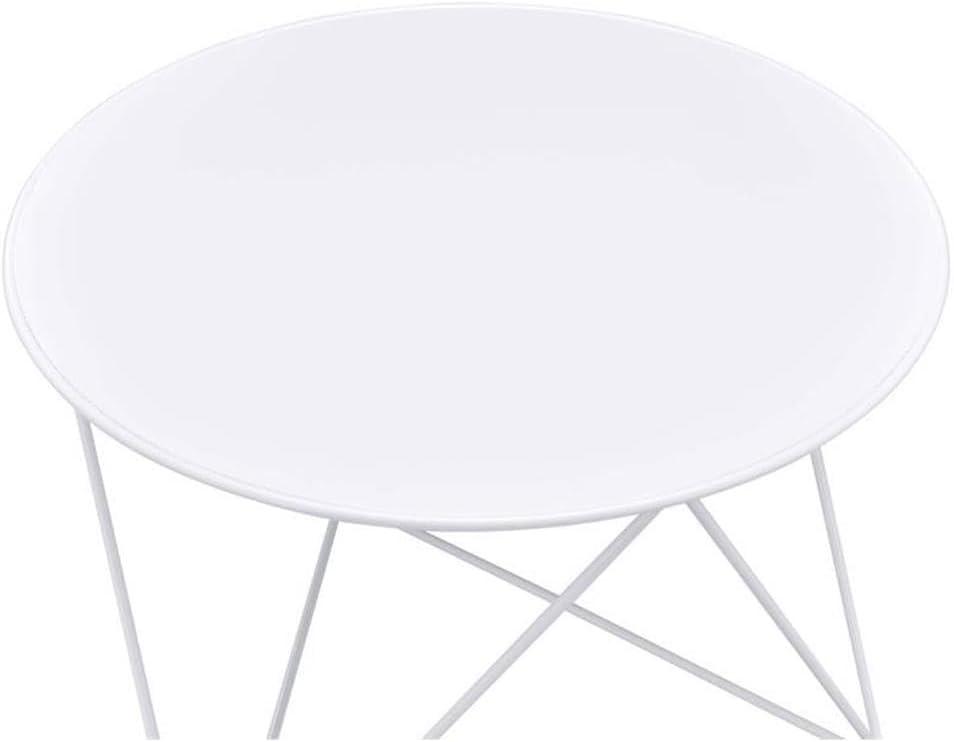 Acme Furniture Epidia Accent Table White: Round Metal Side Table, Powder-Coated Finish, 17" Height