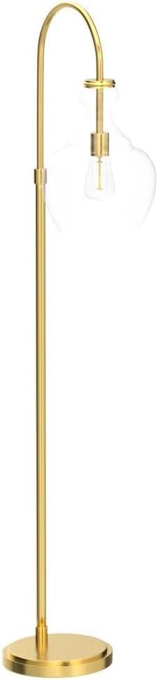 Henn&Hart 12" Brass Metal/Glass Floor Lamp