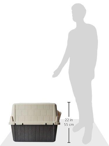 Petmate Aspen Pet Petbarn 3 Plastic Outdoor Dog House, 32" Medium for Pets 25-50 lb, Tan