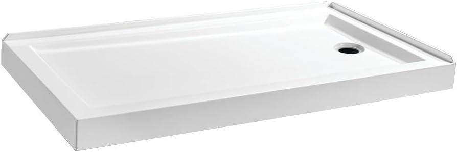 Kingston Brass Aruba 60-Inch x 32-Inch Acrylic Double Threshold Shower Base with Drain